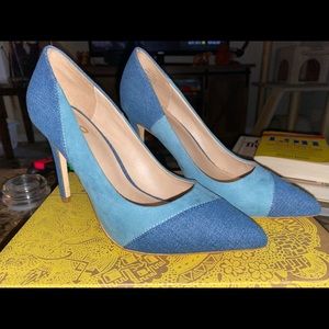 Mix No. 6 two tone blue/denim heels